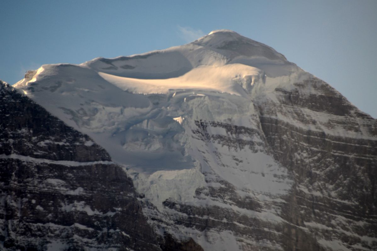 09A Mount Temple Summit Close Up Early Morning From Lake Louise Ski Area